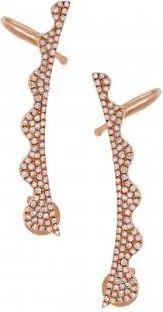 Allurez 0.45ct 14k Rose Gold Diamond Ear Crawler Earrings