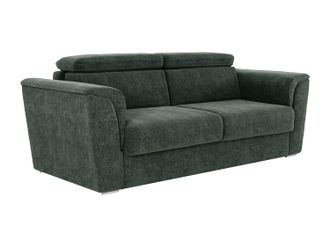 Vente-Unique Divano Letto 4 Posti Express In Tessuto Testurizzato Verde Letto 160 Cm Materasso 14 Cm - Rizora