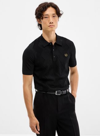 Fred Perry Mens Embossed diamond Polo Shirt