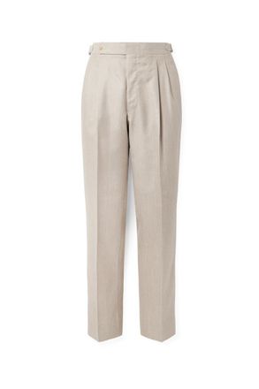 Stòffa Straight-Leg Pleated Cashmere Suit Trousers