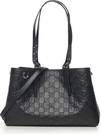 Gucci Medium Gg Emblem Leather Tote Bag
