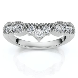 Pompeii3 Serina Diamond Wedding Guard Ring 14k Gold Lab Grown