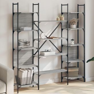 vidaXL Vidaxl - Estanter&iacute;a De Madera Ingenier&iacute;a Gris Sonoma 155,5x24x166,5 Cm