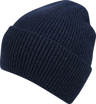 Capelli Beanie CAPELLI NEW YORK, Damen, navy, Strick, Obermaterial: 100% Polyacryl, Glanzfaden, unifarben, M&uuml;tzen Beanie, Strickm&uuml;tze mit dezent eingearbeitet