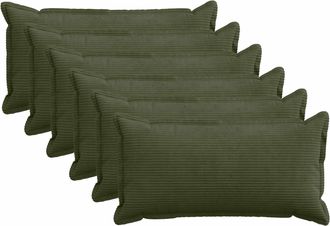 vidaXL Funda De Almohada 6 Uds. Houten Verde 40 X 70 Cm Pana Vidaxl