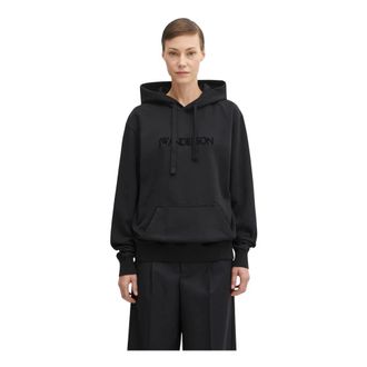 J.W.Anderson Logo Borduur Hoodie - Dames - Sweatshirts & Hoodies - Zwart - Maat: M Katoen