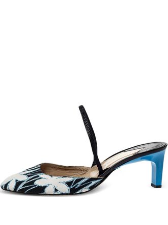 PAUL ANDREW pre-owned 65mm Celestine floral-print slingback pumps - Black