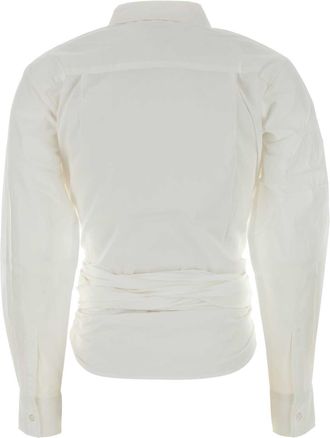 Gimaguas Cotton Wrap Waist Shirt - White