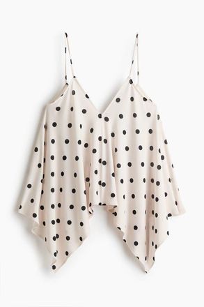 H&M Loose-fit Strappy Top in White/polka Dot at Nordstrom, Size X-Small
