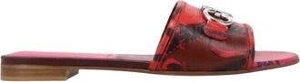 Ferragamo Womens Gancini Slide Sandals In Red