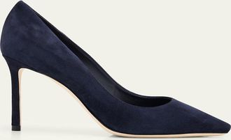 Jimmy Choo London 85mm Romy Suede Pointed-Toe Pumps