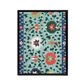 Artery8 Owen Jones Vibrant Chinese Floral Pattern Framed Canvas Wall Art Print | Size: W24 x H32