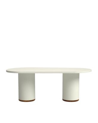 Hannun Mesa de exterior de microcemento en color blanco roto 220 cm