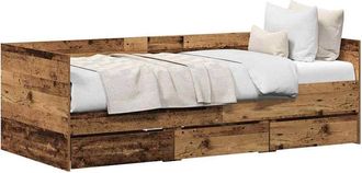 Berkfield Home Modern Daybed Old Wood Engineered Wood 90 x 190 cm Sturdy Daybed in Brown