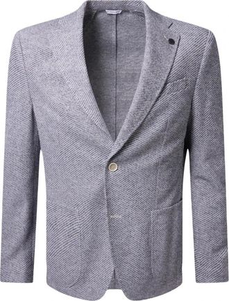 Baldessarini Fijn Gestreept Blazer - Heren - Blazers - Grijs - 2XL - Katoen - Jassen