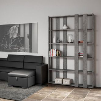 Itamoby Librer&iacute;a 6 Estantes De Pared Dise&ntilde;o Gris Moderno Kato E Small Concrete