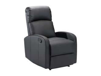 Vente-Unique Sill&oacute;n relax de piel sint&eacute;tica ISAO - Negro