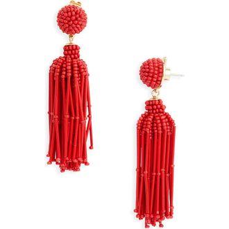 Carolina Herrera Tassel Earrings in Herrera Red at Nordstrom