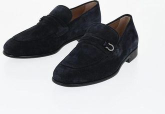 Ferragamo Suede Moccasins DESIO with Logo Detail size 40