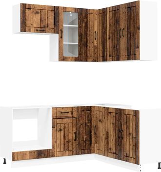 vidaXL Unidad De Cocina Lucca 8 Uds. Madera Envejecida Vidaxl