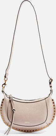 Isabel Marant Isabel Marant Unisex Oskan Moon Studded Grainy Leather Shoulder Bag in Mink Calfskin - One Size