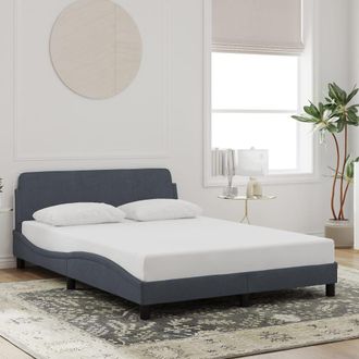 Berkfield Home Bed Frame without Mattress Dark Grey 135x190 cm Double Velvet