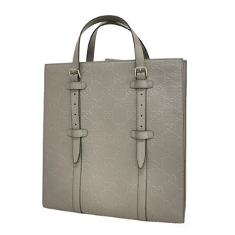 Gucci Gray Leather Tote Bag (Pre-Owned)