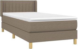 vidaXL Cama Box Spring Con Colch&oacute;n Tela Gris Taupe 90x190 Cm Vidaxl