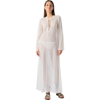Missoni Long Cover-up Dress In Lam&eacute; Viscose With Raschel Workmanship in White at Nordstrom, Size 38 It