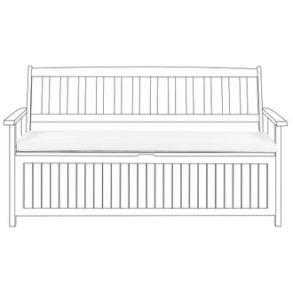 Beliani Coj&iacute;n Para Banco De Jard&iacute;n Con Lazos Funda Extra&iacute;ble Exterior Blanco Crema Sovana