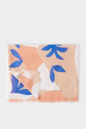 Katie Loxton Printed Foil Scarf Botanical Print in Coral at Nordstrom