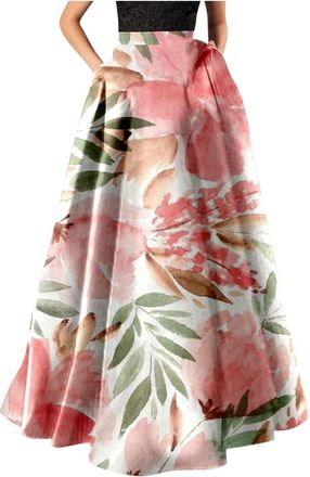 Floerns Minigonna Minigonna Donna Vita Alta Con Ruches - Plus