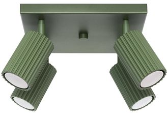 Sollux Lighting Design Deckenlampe Karbon 4-Flammig (quadratisch), Olivgr&uuml;n