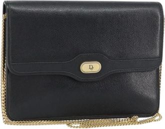 Dior Pre-owned Cross Body Bags, female, Black, Size: ONE SIZE Pre-owned Vintage Leather Shoulder Bag
