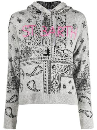 MC2 Saint Barth paisley-print pullover hoodie - Grey