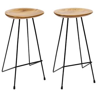 vidaXL Taburetes De Cocina 2 Unidades Madera Maciza De Teca Vidaxl