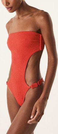 Vix Alix Bandeau Cutout One-Piece Swimsuit in Red at Nordstrom, Size X-Small
