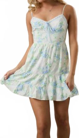 Le Lis Blanc Deux Mini Dress With Floral Print And Smocking Back In White