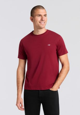 GANT T-Shirt GANT PRINTED ARCHIVE SHIELD TSHIRT, Herren, Gr. S, rot (plumped rot), Jersey, Obermaterial: 100% Baumwolle, Rundhals, Shirts T-Shirt