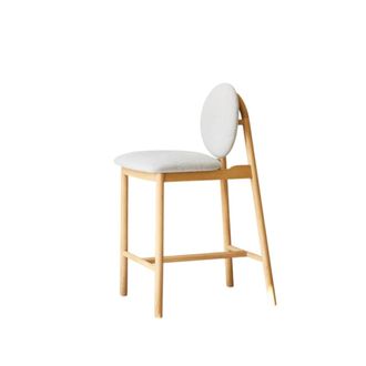 Tikamoon Silla alta de roble macizo y lana gris