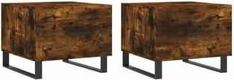 vidaXL Coffee Tables 2 pcs Smoked Oak 50x50x40 cm Engineered Wood Vidaxl