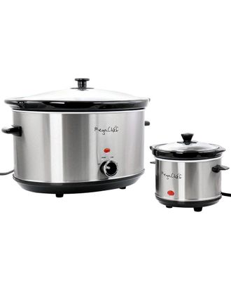 MegaChef 8Qt Slow Cooker With Bonus Mini 0.6Qt Warmer