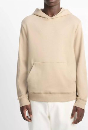 Vince Brushed Interlock Long Sleeve Hooded Pullover In Terrapin