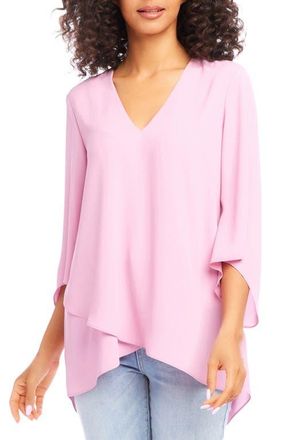 Karen Kane Asymmetrical Crepe Top in Dusted Pink at Nordstrom, Size X-Small