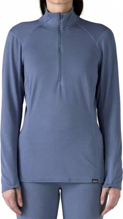 Patagonia Capilene Thermal Weight Zip-Neck Pullover Sweatshirt In Current Blue