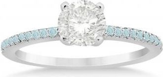 Allurez Aquamarine Accented Engagement Ring Setting 14k White Gold 0.18ct
