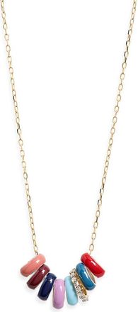 Adina Reyter French Kiss Diamond Rager Necklace in Gold Multi at Nordstrom, Size 16