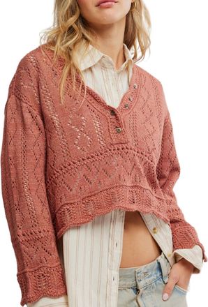 Free People Womens Charlotte Sweater Top In Cedarwood