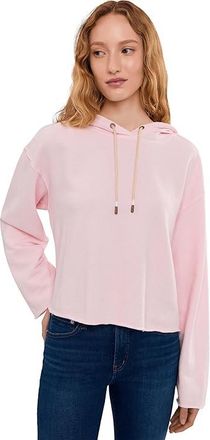 Mod-o-doc Textured Cotton Long Sleeve Shirttail Hoodie Sweatshirt Womens Sweatshirt Rosewater : LG (US 12-14)