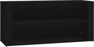 vidaXL Vidaxl - Mueble zapatero de madera contrachapada negro 100x35x45 cm